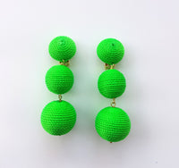 Aretes Kenia Verde Neón / Kenia Earrings Neon Green