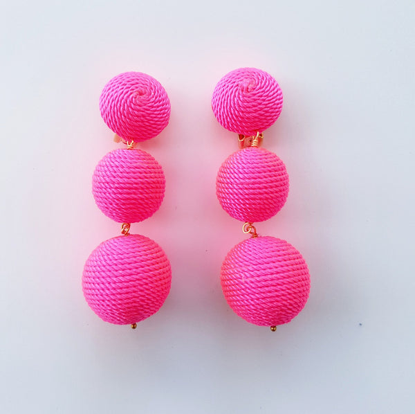 Aretes Kenia  Rosado Neón / Kenia Neon Pink Earrings